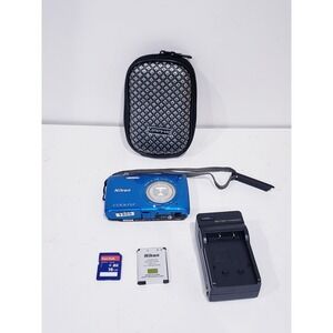 Nikon Coolpix S4300 16MP Digital Camera - Blue - Tested & Working